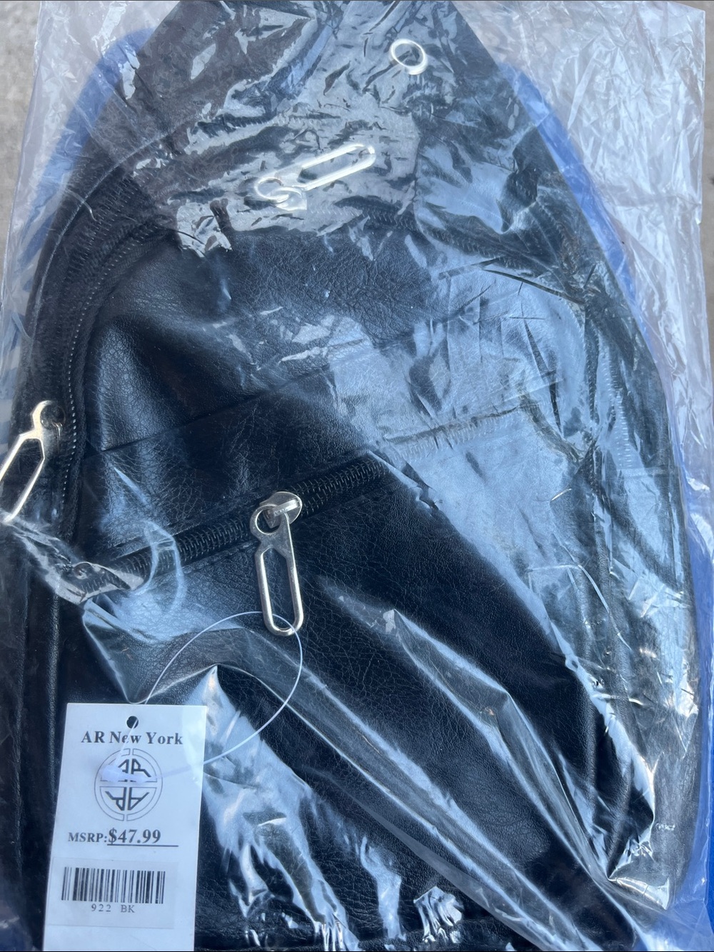 AR New York Black Men's Backpack Sling Bag